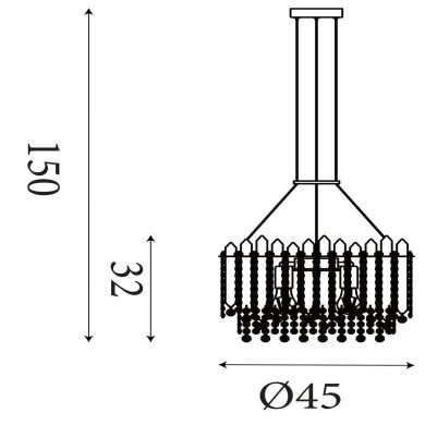 Suspension Heritage 60W Max Or rond SEARCHLIGHT 44710-8GO