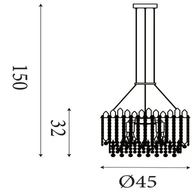 Suspension Heritage 60W Max Or rond SEARCHLIGHT 44710-8GO