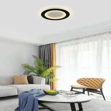 Plafonnier Ringo 40W LED Noir et blanc SEARCHLIGHT 44713BK