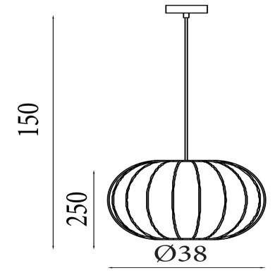 Suspension Radiant 60W Max Noir SEARCHLIGHT 52850BK