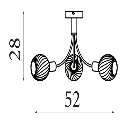 Plafonnier Nova 40W Max Noir et blanc SEARCHLIGHT 54713-3BK