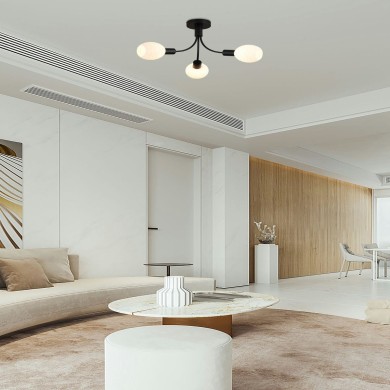 Plafonnier Nova 40W Max Noir et blanc SEARCHLIGHT 54713-3BK