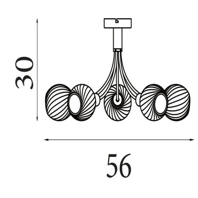 Plafonnier Nova 40W Max Noir et blanc SEARCHLIGHT 54715-5BK