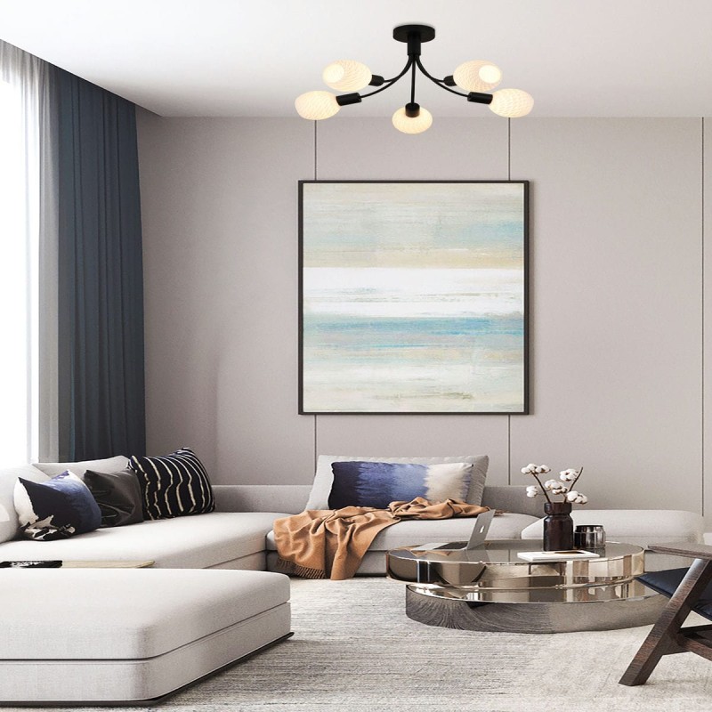 Plafonnier Nova 40W Max Noir et blanc SEARCHLIGHT 54715-5BK