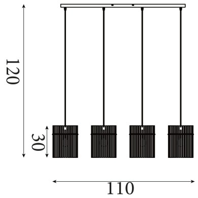 Suspension Swizzle 60W Max Noir SEARCHLIGHT 55620-4SM