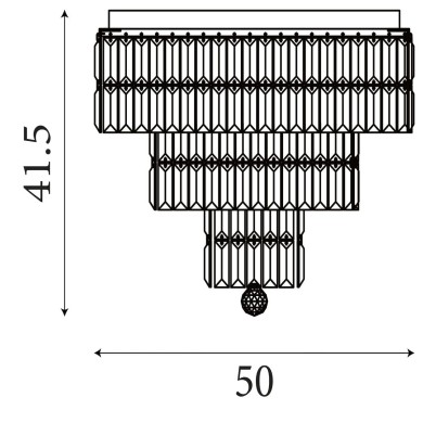 Plafonnier Salle de bain Empire 60W Max Laiton SEARCHLIGHT 61321-6SB