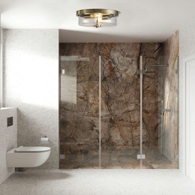 Plafonnier Salle de bain Empire 60W Max Laiton SEARCHLIGHT 61321-6SB