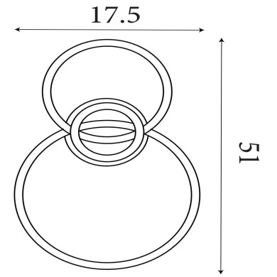 Plafonnier Triple 25W LED Noir et blanc SEARCHLIGHT 62793BK