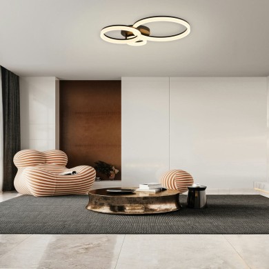 Plafonnier Triple 25W LED Noir et blanc SEARCHLIGHT 62793BK