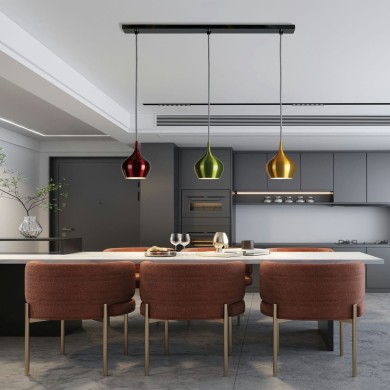 Suspension Vibrant 60W Max Noir, rouge, or, vert, blanc SEARCHLIGHT 6463-3