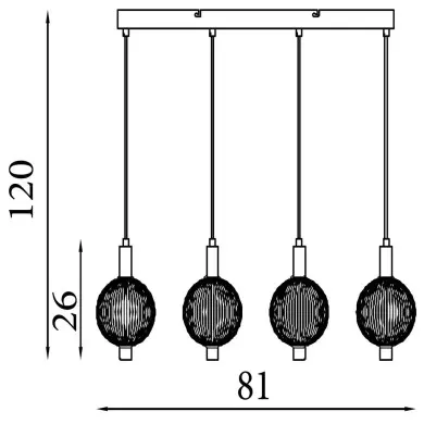 Suspension Cyclone 20W LED Laiton SEARCHLIGHT 69410-4SB