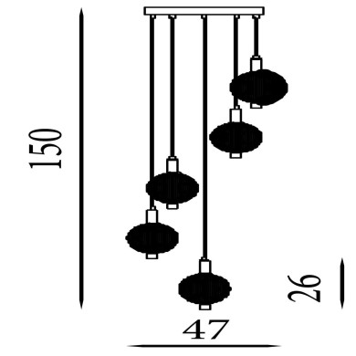 Suspension Luminique 23W LED Laiton SEARCHLIGHT 69410-5SB
