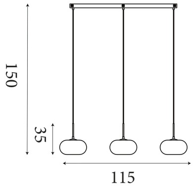 Suspension Allure 25W LED Or SEARCHLIGHT 80823-3GO