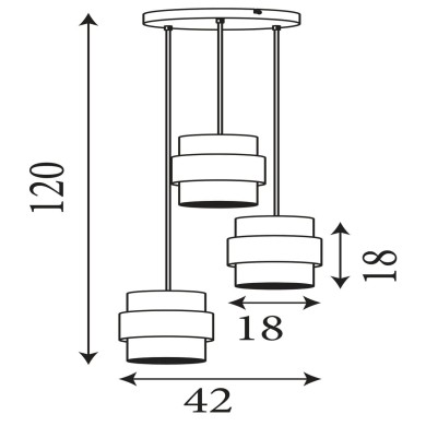 Suspension Royal 60W Max Sable SEARCHLIGHT 82433-3SA