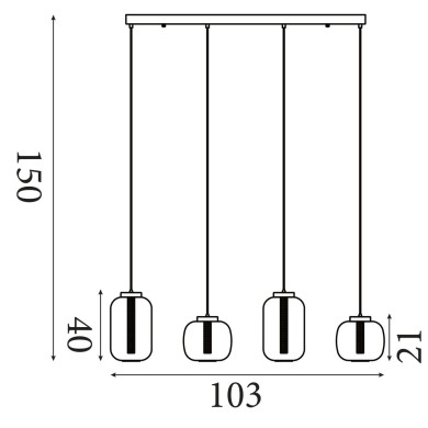 Suspension Lilie 28W LED Latte SEARCHLIGHT 84510-4AM