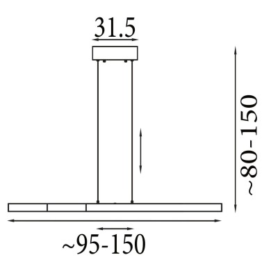 Suspension Linear 13W LED Noir SEARCHLIGHT 88520BK