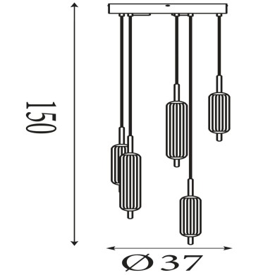 Suspension Allure 24W LED Latte SEARCHLIGHT 76210-5CL