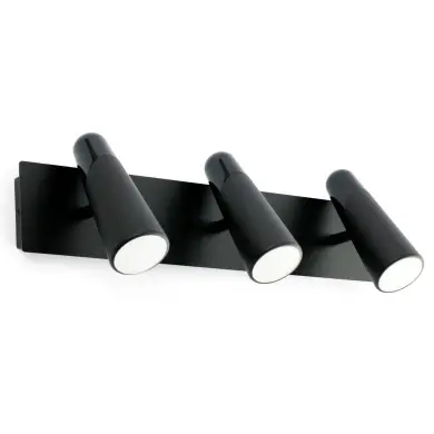 Applique murale Lao Noir LED 3x4,5W 3000K 400lm IP20 FARO 29043