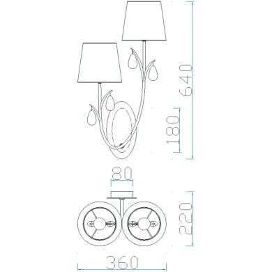 Applique Murale ANDREA Chromé  2x20W MANTRA 6316