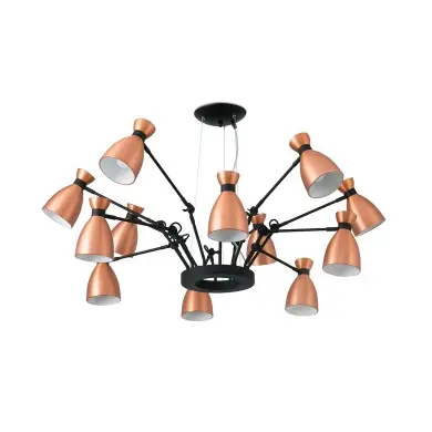 Suspension Araignée Retro Cuivre 12 Lampes E14 20W FARO 20047