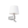 Applique Liseuse 1x20W + 3W Chromé Blanc FARO 29976