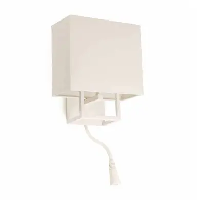 Applique Blanche avec Liseuse Vesper E14 20W+1W Reconditionné FARO 29982