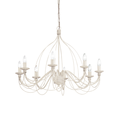 Lustre CORTE Blanc vieilli 8x40W IDEAL LUX 5898