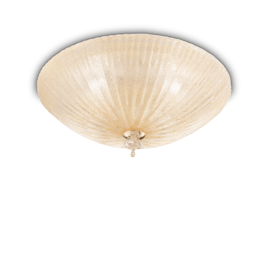 Plafonnier SHELL PL6 Verre ambré 60W max IDEAL LUX 140193