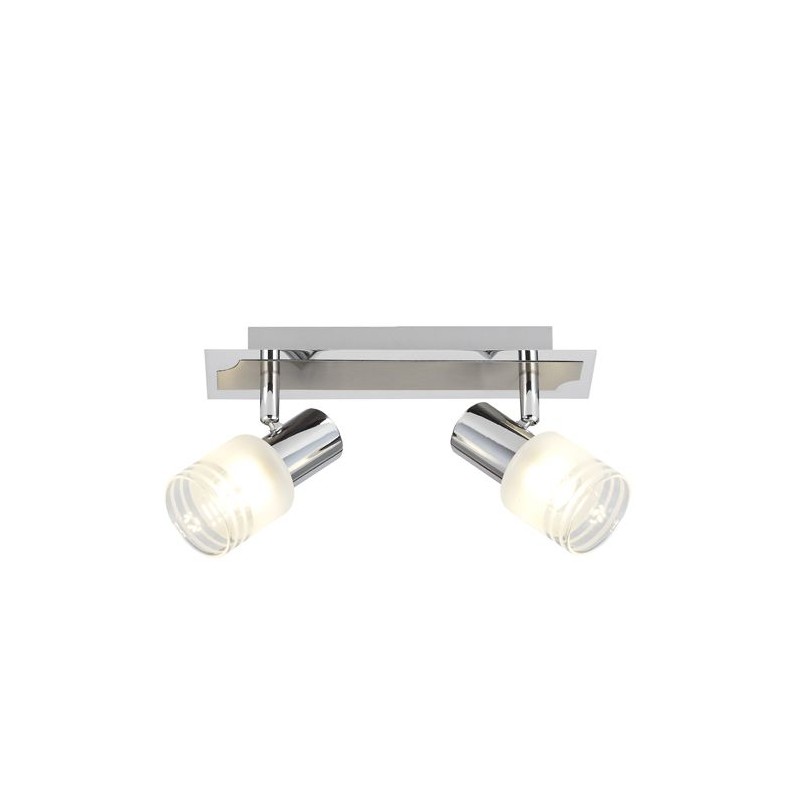 Réglette 2 lumières LEA 2x3W E14 ACIER CHROME BRILLIANT G32429/77