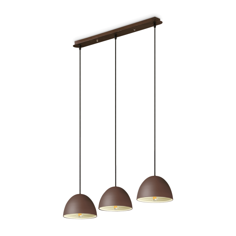Suspension FOLK SP3 Corten 60W max IDEAL LUX 174235