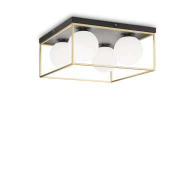 Plafonnier LINGOTTO Laiton antique E14 4x40W  IDEAL LUX 198156