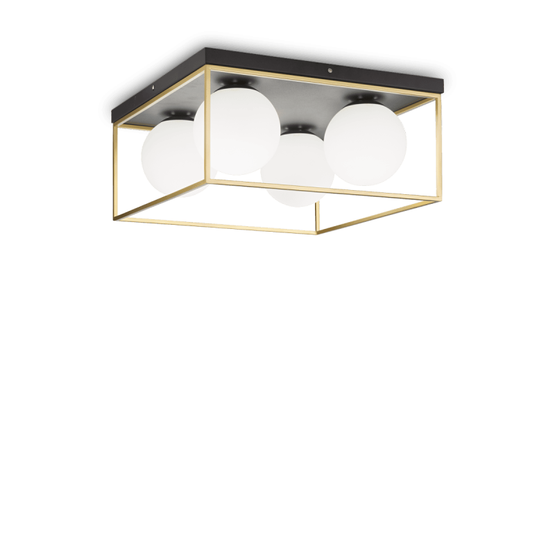 Plafonnier LINGOTTO Laiton antique E14 4x40W  IDEAL LUX 198156