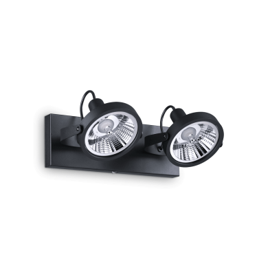 Plafonnier GLIM Noir GU10 2x50W IDEAL LUX 200248