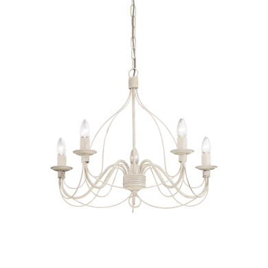 Lustre CORTE Blanc vieilli 5x40W IDEAL LUX 5881