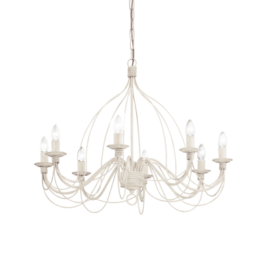 Lustre CORTE Blanc vieilli 8x40W IDEAL LUX 5898