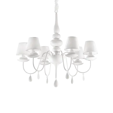 Lustre BLANCHE Blanc 6x40W IDEAL LUX 35581