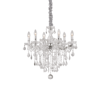 Lustre FLORIAN Chrome 6x40W IDEAL LUX 35628