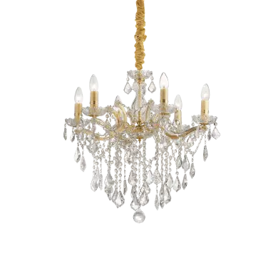Lustre FLORIAN Or 6x40W Doré IDEAL LUX 35635