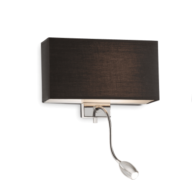 Applique HOTEL Noir 1x60W + 1x1W IDEAL LUX 35956