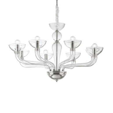 Lustre CASANOVA Transparent 8x40W IDEAL LUX 44255