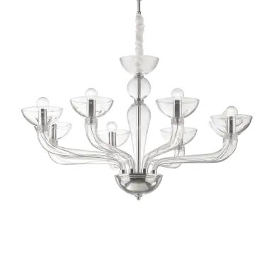 Lustre CASANOVA Transparent 8x40W IDEAL LUX 44255