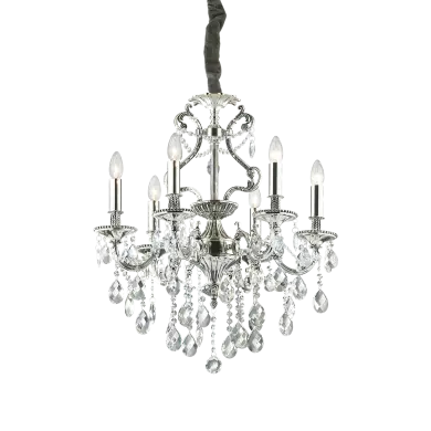 Lustre GIOCONDA Argent 6x40W IDEAL LUX 44927
