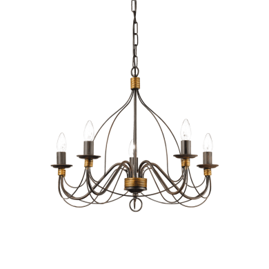 Lustre CORTE Rouille 5x40W IDEAL LUX 57187