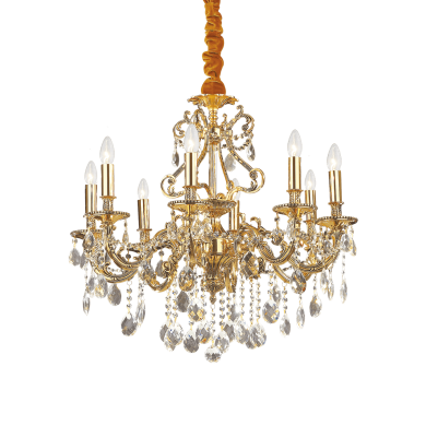 Lustre Pampille GIOCONDA Or 8x40W IDEAL LUX 60514