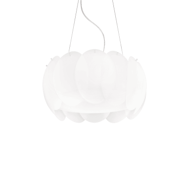Suspension OVALINO Blanc 5x60W IDEAL LUX 74139