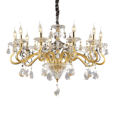 Lustre Doré NEGRESCO Or 10x40W IDEAL LUX 87771