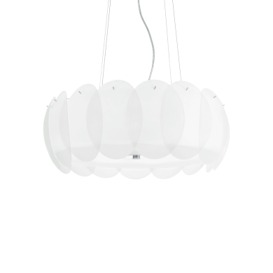 Suspension OVALINO Blanc 8x60W IDEAL LUX 90481