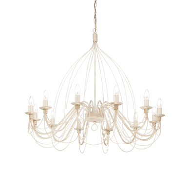 Lustre CORTE Blanc vieilli 12x40W IDEAL LUX 97664