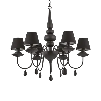 Lustre Baroque BLANCHE Noir 6x40W IDEAL LUX 111872