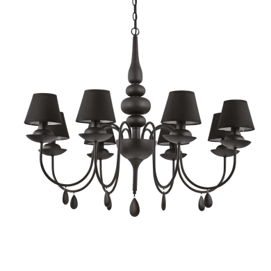 Lustre Baroque BLANCHE Noir 8x40W IDEAL LUX 111896